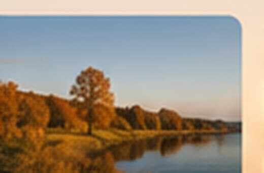 Autumn-coloured tree by the water